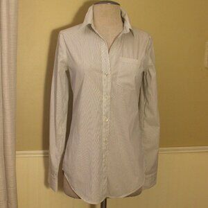 Theory Classic Striped Button Down Shirt Size S
